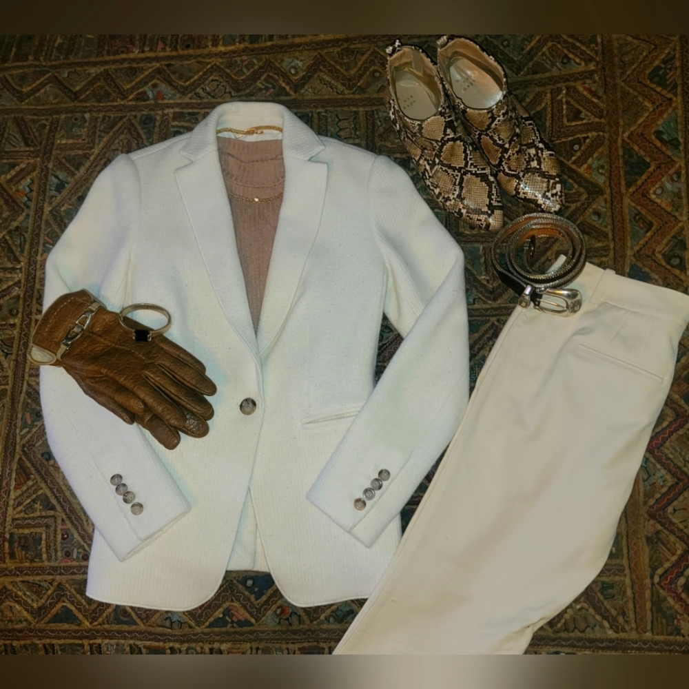 White Wool Ann Taylor Blazer
